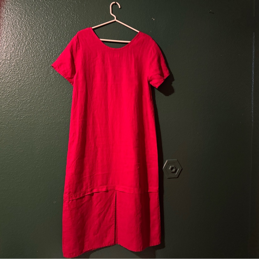 Flax Red Linen Dress